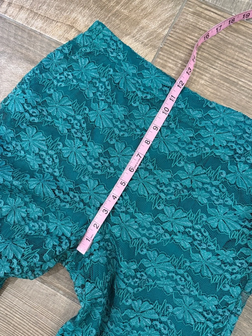 Draper James Lace Ankle Pants | Teal | Size Medium | Dressy Pull-On - Picture 8 of 11